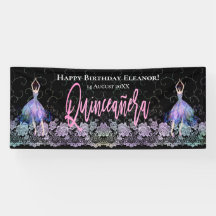Glam Happy Birday Dancers Quinceanera Pink Black