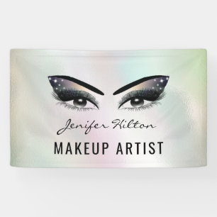 Lona Glam moda moderna pestañas holográficas y cejas