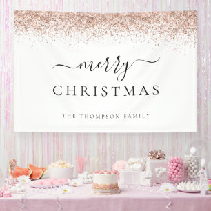 Lona Glam Rosa Gold Purpurina Nombre White Merry Navida