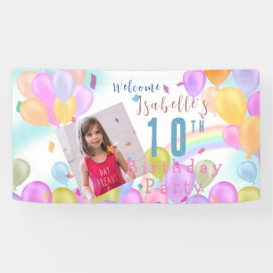 Lona Globo Pastel Foto Niños Banner