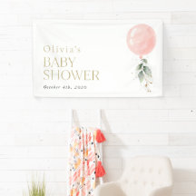 Globo rosa, eucalipto, bienvenida Baby Shower