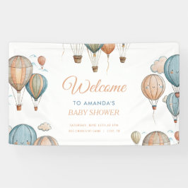 Lona Globos de aire caliente Pastel Boy Viaje Baby Show