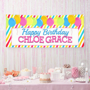 Lona Globos de cumpleaños felices