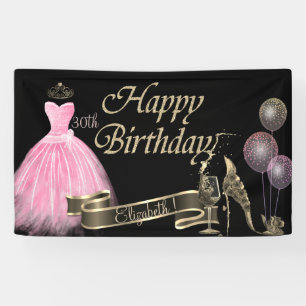 Lona Globos de Oro, Vidrio, Tacón, Vestido Chic, Negro
