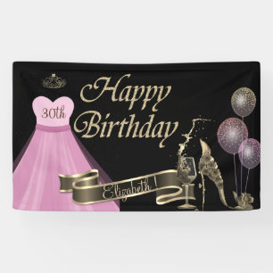 Lona Globos dorados,Vidrio,Tacón, Vestido, Negro