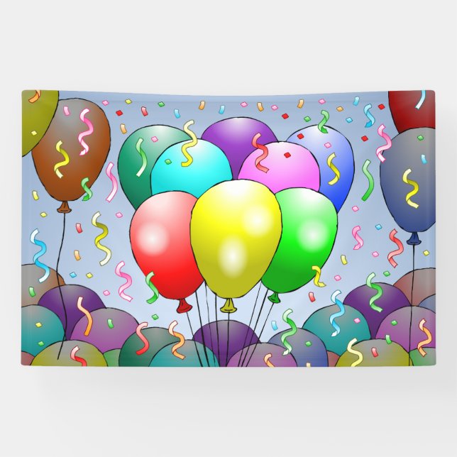 Lona Globos y Confeti (Horizontal)