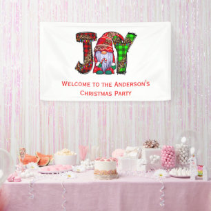 Lona Gnomos de Alegría Personalizados Fiesta de Navidad