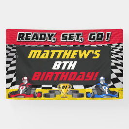 Lona Go Kart Birthday Party Carreras