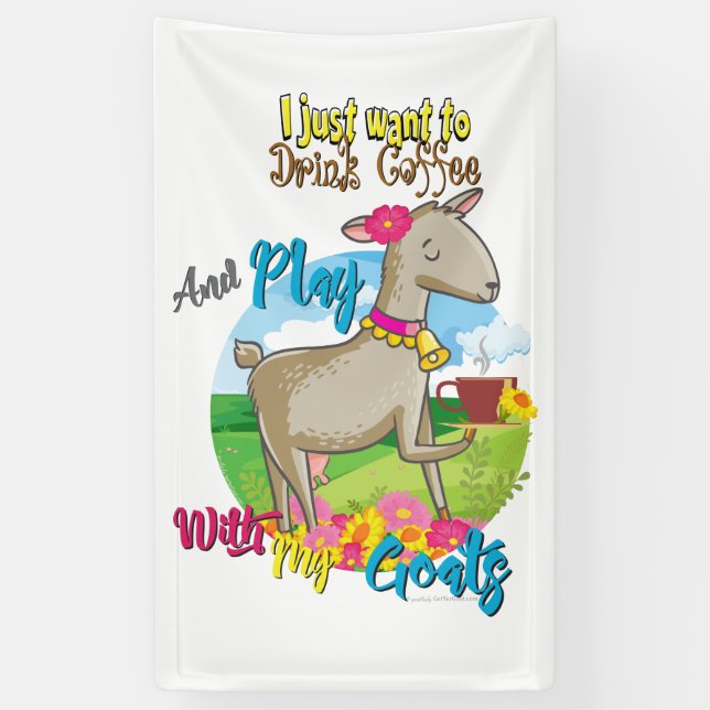 Lona GOAT | Sólo quiere beber café con cabras (Vertical)