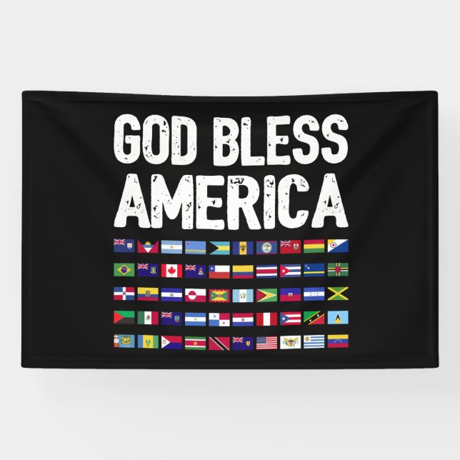 Lona God Bless America All Countries Latino Pride I (Horizontal)