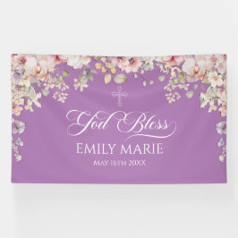 Lona GOD BLESS Orchids purple banner backdrop