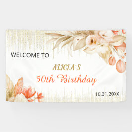 Lona Gold Glitter Chain Yellow Orange Floral Birthday