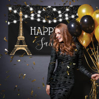 Gold Paris Eiffel Tower Purpurina Luces Dulces 16