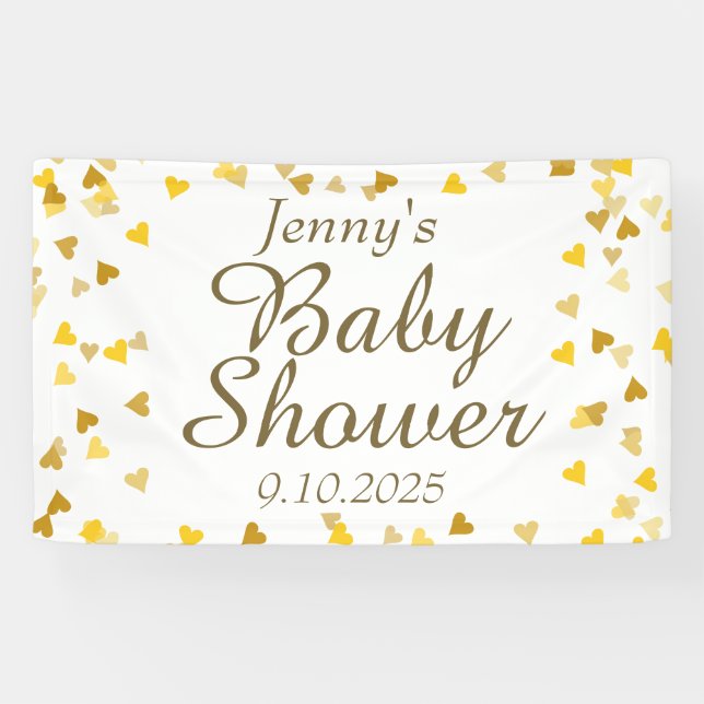 Lona Golden Love Hearts Baby Shower / Sprinkle (Horizontal)