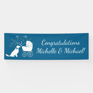 Lona Golden Retriever Dog Baby Shower Blue Boy
