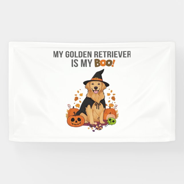 Lona Golden Retriever Halloween Dog My Golden Retrieve (Horizontal)