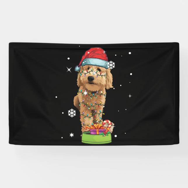 Lona Goldendoodle Christmas Santa Funny Dog Lover Gift (Horizontal)