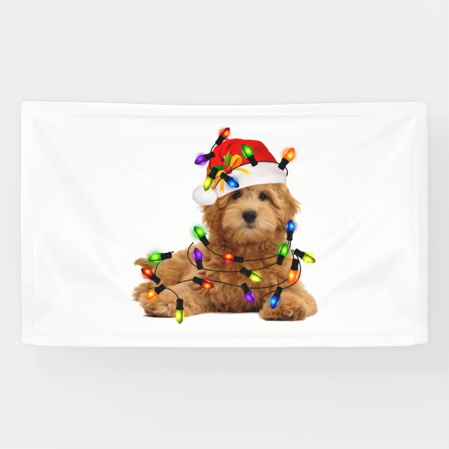 Lona Goldendoodle Santa Dog (Horizontal)