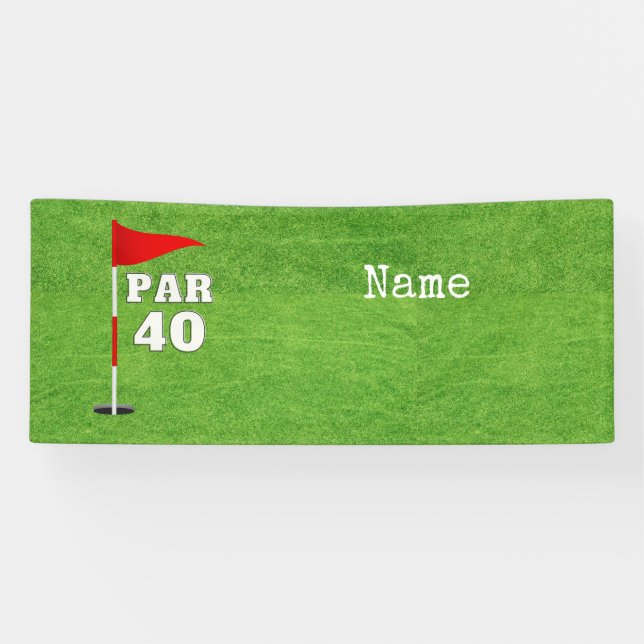 Lona Golf 40 Aniversario al golfista con bandera de gol (Horizontal)