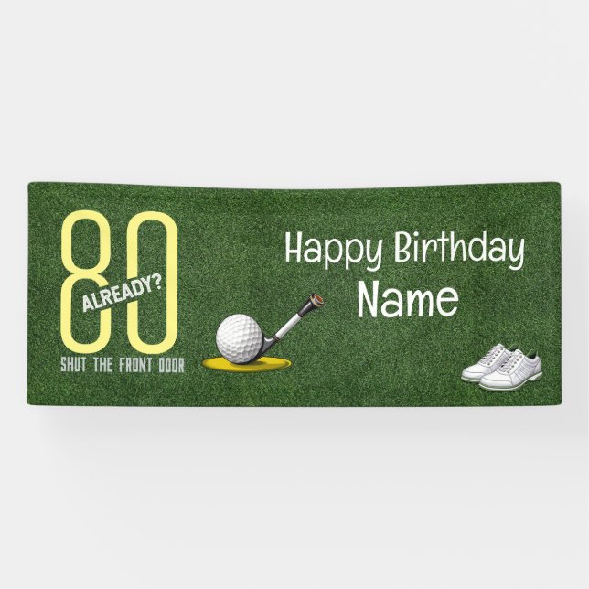 Lona Golf 80 Regalos de cumpleaños para golfistas (Horizontal)