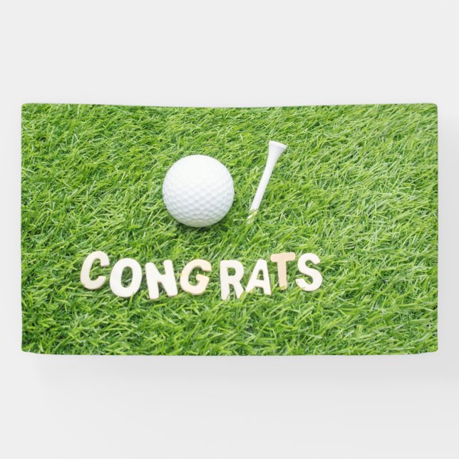 Lona Golf Felicitaciones por jugar al golf en verde (Horizontal)