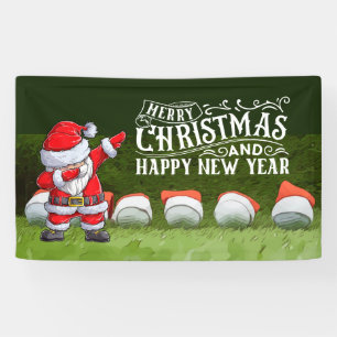 Lona Golf Feliz Navidad Papá Noel en verde divertido