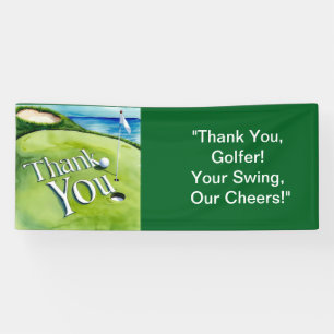 Lona Golf Gracias Golfer Banner para fiesta de golf