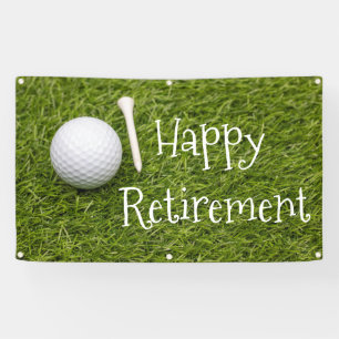 Lona Golf Happy Retirement con bolas de golf en Green B
