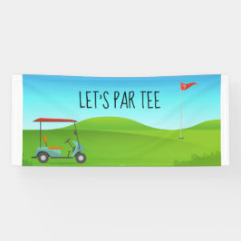 Lona Golf Let's Par tee con bandera de golf en blanco v