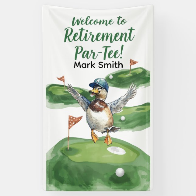 Lona GOLF RETIREMENT Tee off ParTee para golfista (Vertical)
