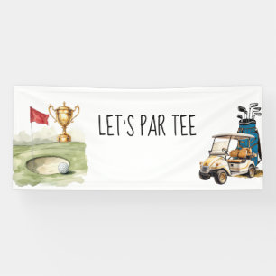 Lona Golf Vamos Par tee con bandera de golf en blanco v