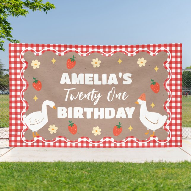 Lona Goose craft Birthday party banner (Afuera)