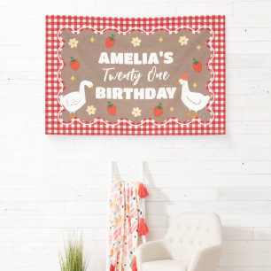 Lona Goose craft Birthday party banner backdrop