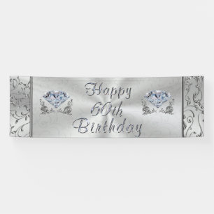 Lona Gorgoous Diamond Happy 60th Birthday Banner