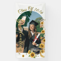 Gorra de Graduación de Girasol en Acuarela Clase d