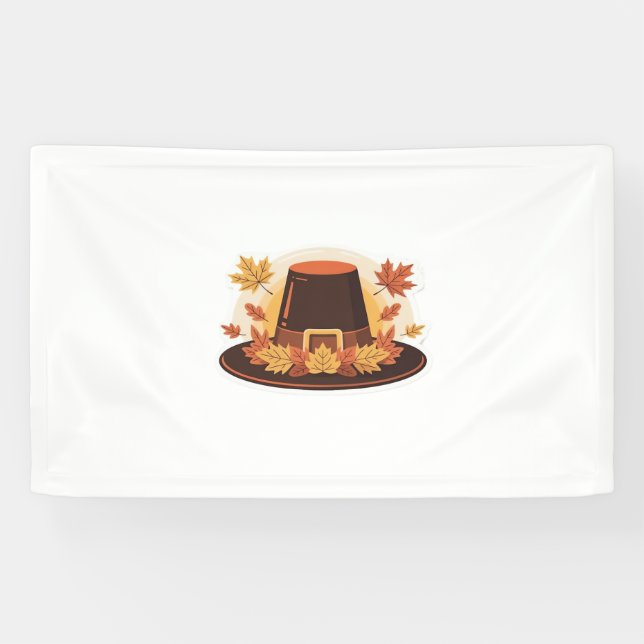 Lona Gorra de peregrinos de acción de gracias - Diseño  (Horizontal)