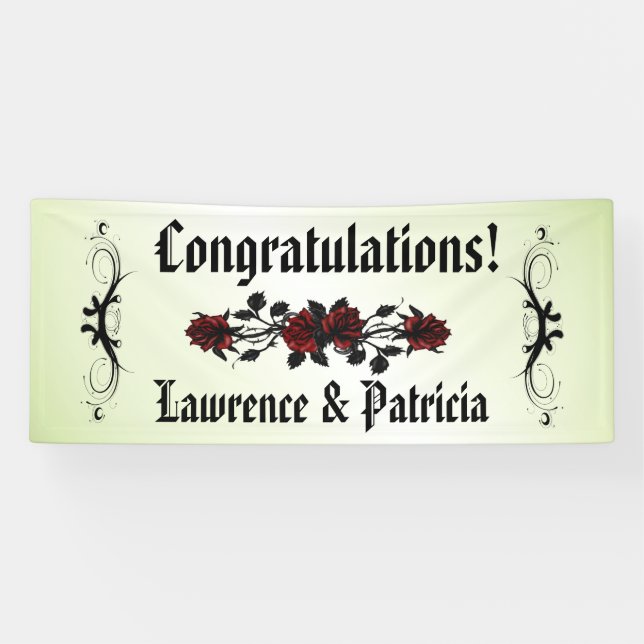 Lona Gótico Rojo Rosa Verde (Horizontal)