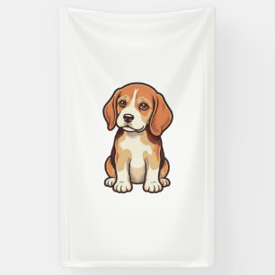 Lona Grabado Antiguo Cachorro Beagle Arte Vectorial_1