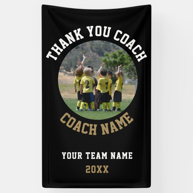 Lona Gracias Entrenador Nombre del Equipo Foto (Vertical)