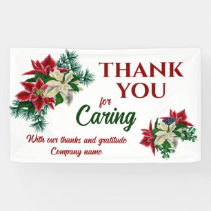 Lona Gracias por cuidar la flor floral de Poinsettia