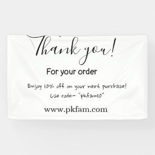 Lona Gracias por la compra detalle de negocio familiar