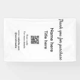 Lona Gracias por la compra nombre título aquí escanear