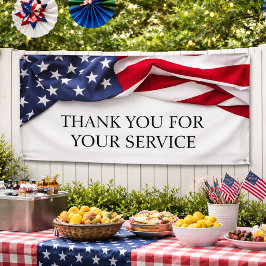 Lona GRACIAS por su servicio Bandera Americana