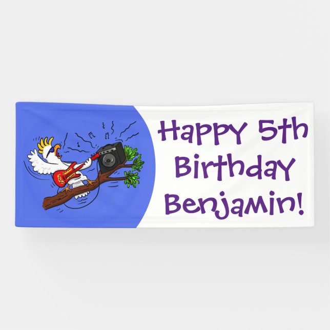 Lona Graciosa cacatúa tocando el personalizado de guita (Horizontal)