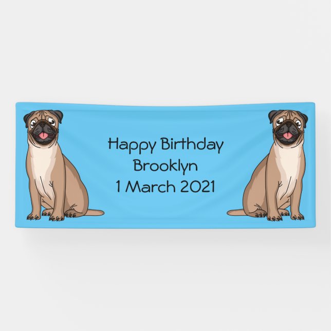 Lona Gracioso ilustracion de personalizado de perro de  (Horizontal)