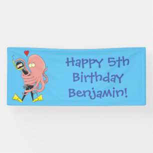 Lona Gracioso pulpo abrazos buceo humor personalizado