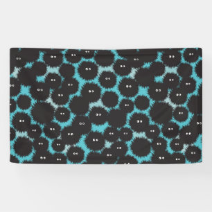 Lona Graciosos monstruos esponjosos negros