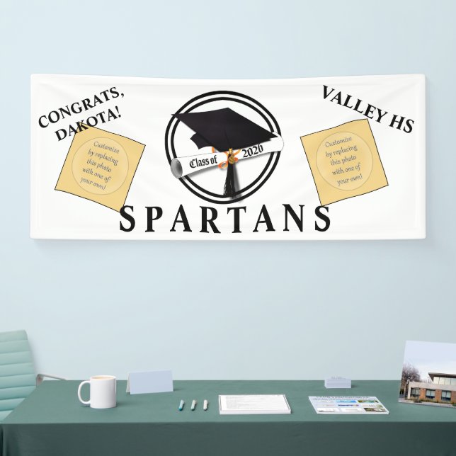 Lona Grad Cap Diploma Clase de 2026 (Feria)