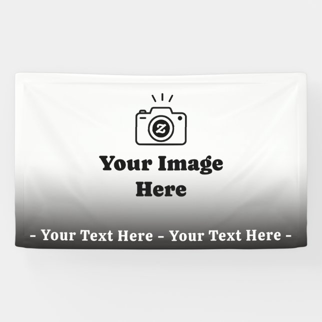 Lona Gradiente de texto e imagen personalizados (Horizontal)