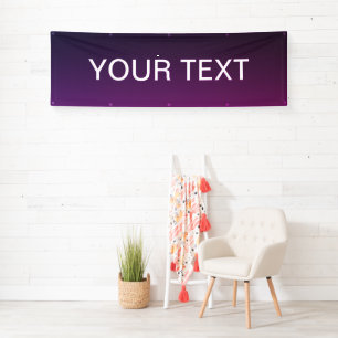 Lona Gradiente Degradado Morado Moderno y Texto Blanco